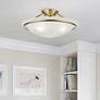 2_Livex Newburgh 16" Wide Antique Brass Alabaster Glass Ceiling Light