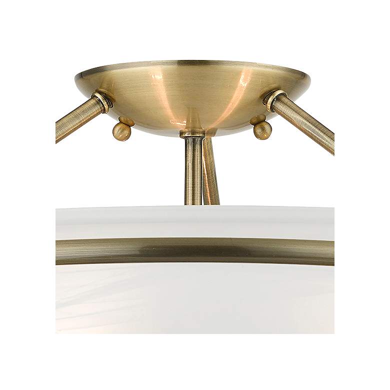 Image 4 Livex Newburgh 16" Wide Antique Brass Alabaster Glass Ceiling Light more views