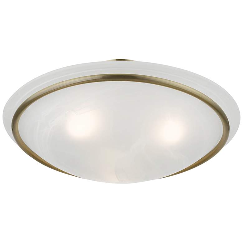 Image 7 Livex Newburgh 16" Wide Antique Brass Alabaster Glass Ceiling Light more views