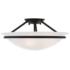 Livex Newburgh 16" Wide Black Ceiling Light with Alabaster Glass