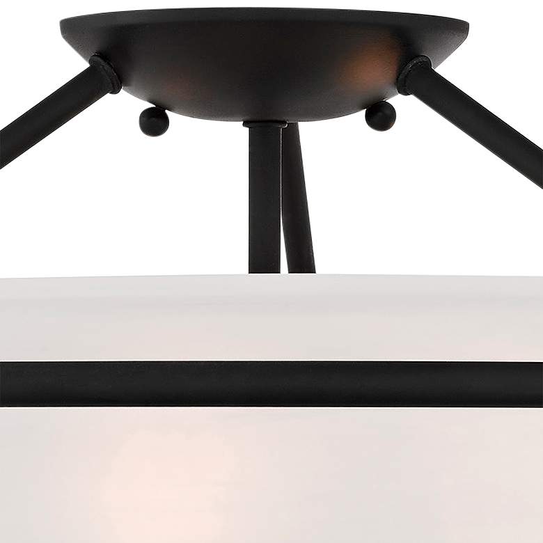 Image 4 Livex Newburgh 16" Wide Black Ceiling Light with Alabaster Glass more views