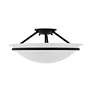 Livex Newburgh 16" Wide Black Ceiling Light with Alabaster Glass in scene