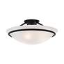 Livex Newburgh 16" Wide Black Ceiling Light with Alabaster Glass in scene