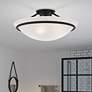 Livex Newburgh 16" Wide Black Ceiling Light with Alabaster Glass in scene
