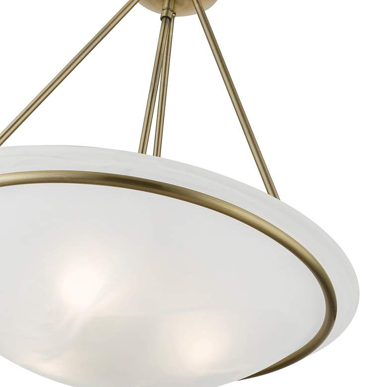 Image 6 Livex Newburgh 20" Wide 3-Light Antique Brass Bowl Pendant more views