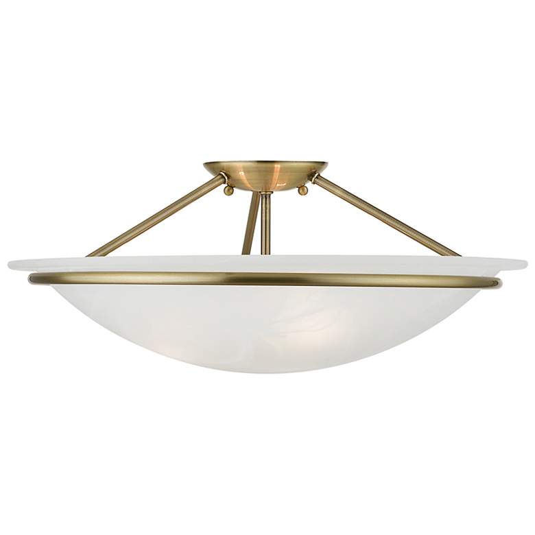 Image 5 Livex Newburgh 20" Wide 3-Light Antique Brass Ceiling Light more views