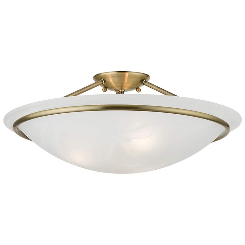 Image 6 Livex Newburgh 20" Wide 3-Light Antique Brass Ceiling Light more views
