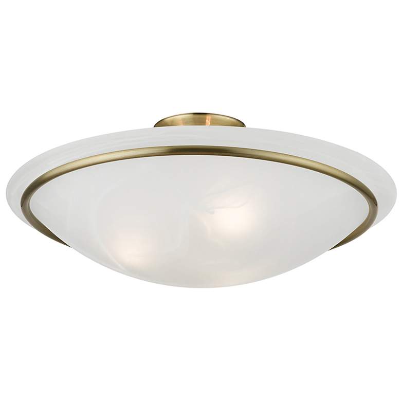Image 7 Livex Newburgh 20" Wide 3-Light Antique Brass Ceiling Light more views