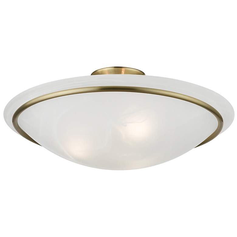 Image 7 Livex Newburgh 20 inch Wide 3-Light Antique Brass Ceiling Light more views