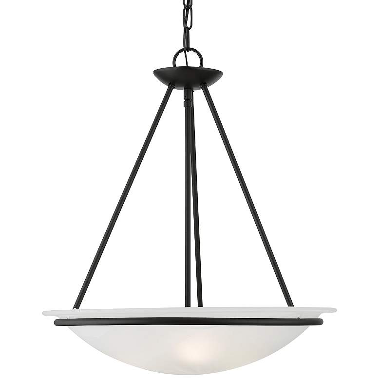Image 3 Livex Newburgh 20" Wide 3-Light Black Finish Bowl Pendant