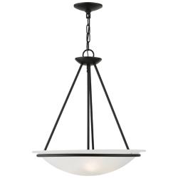 Livex Newburgh 20" Wide 3-Light Black Finish Bowl Pendant