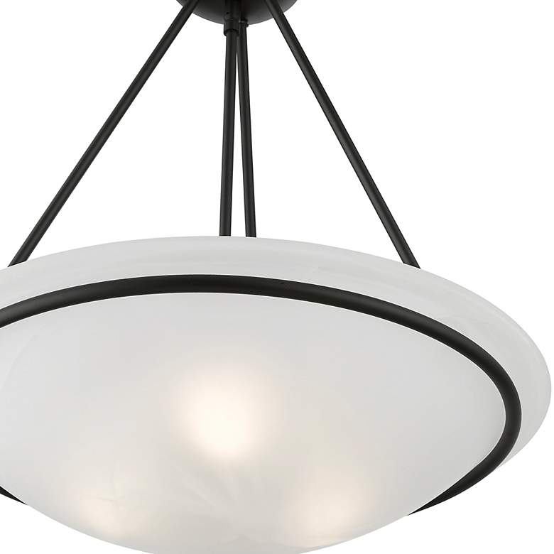 Image 5 Livex Newburgh 20 inch Wide 3-Light Black Finish Bowl Pendant more views