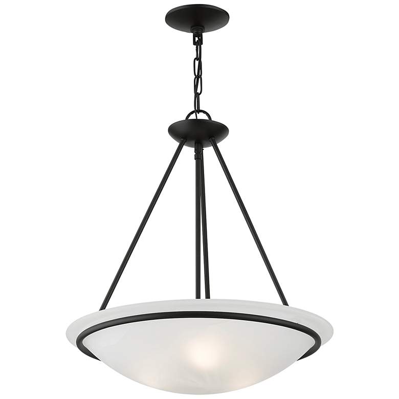 Image 6 Livex Newburgh 20" Wide 3-Light Black Finish Bowl Pendant more views
