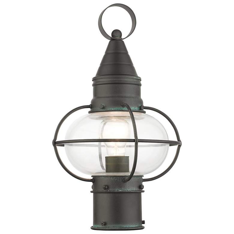Image 3 Livex Newburyport 15" High Charcoal Outdoor Post Light