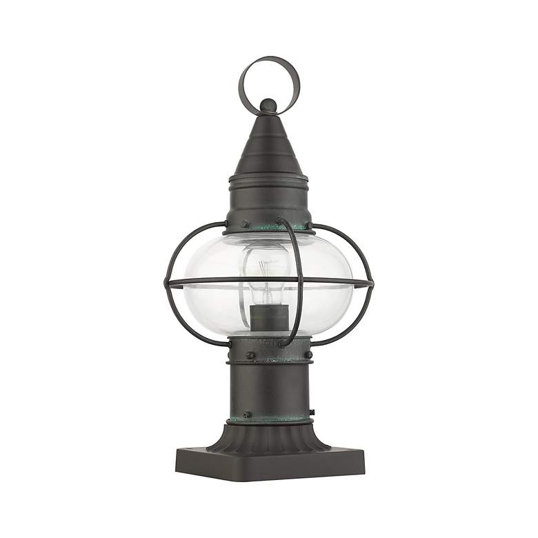 Image 5 Livex Newburyport 15" High Charcoal Outdoor Post Light more views