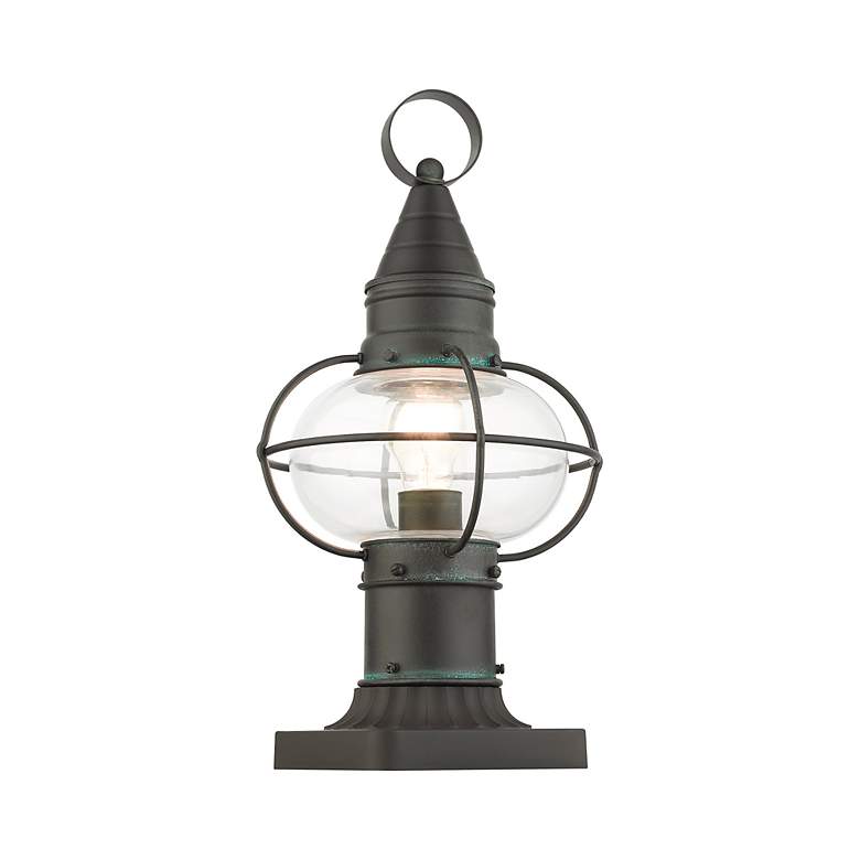 Image 6 Livex Newburyport 15" High Charcoal Outdoor Post Light more views