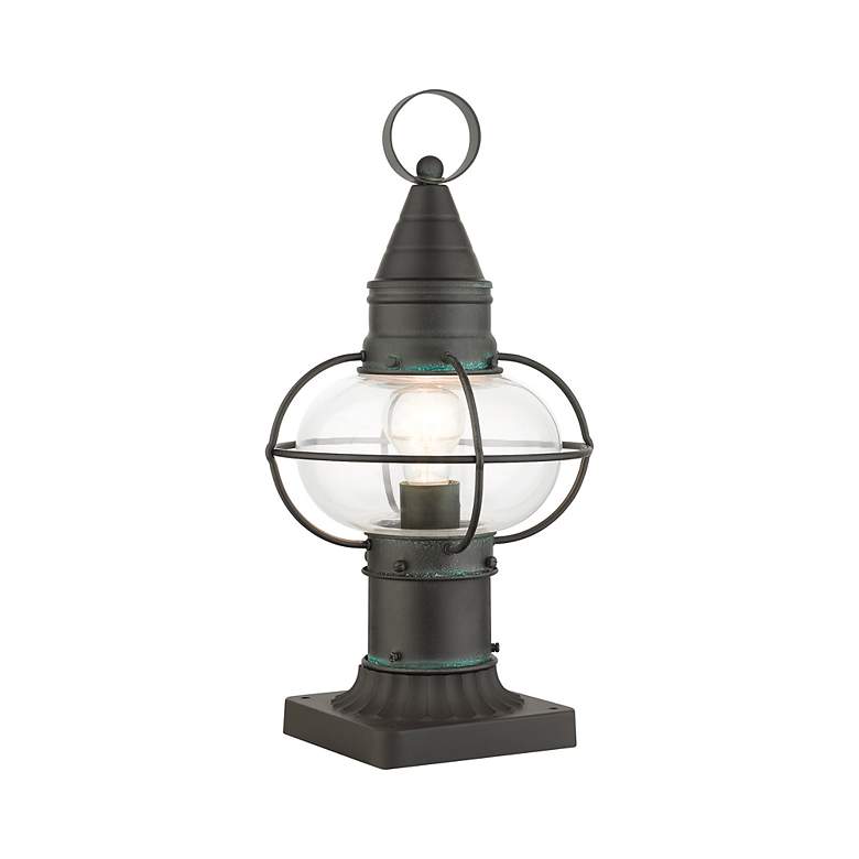 Image 7 Livex Newburyport 15" High Charcoal Outdoor Post Light more views
