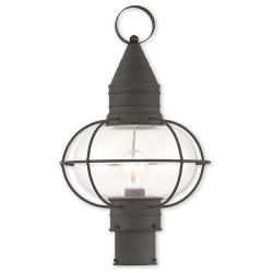 Livex Newburyport 19 3/4" High Black Outdoor Lantern Post Light
