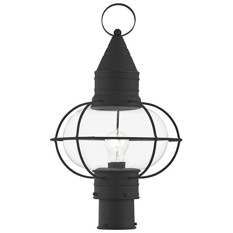 Image 5 Livex Newburyport 19 3/4" High Black Outdoor Lantern Post Light more views
