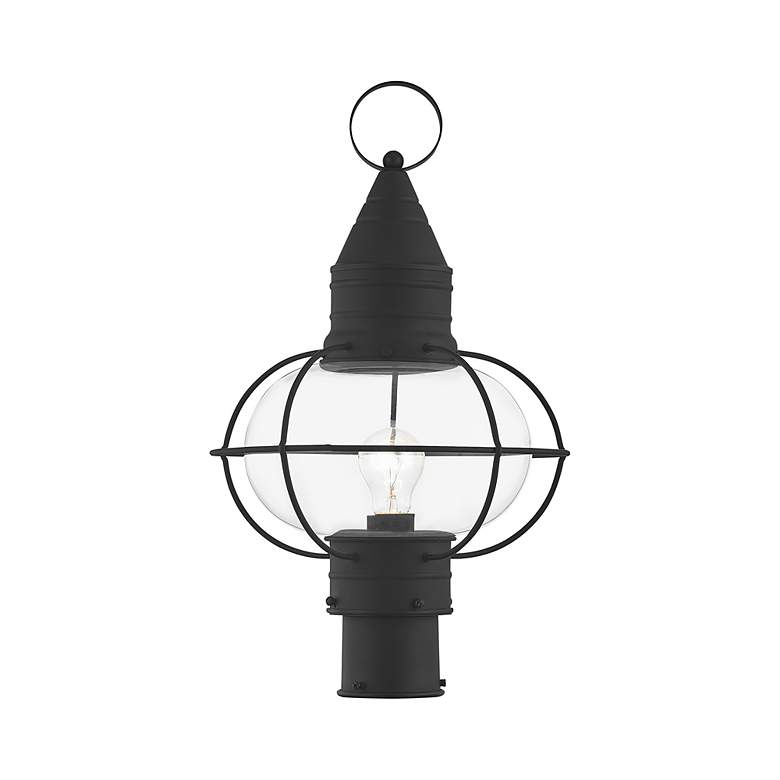 Image 7 Livex Newburyport 19 3/4" High Black Outdoor Lantern Post Light more views