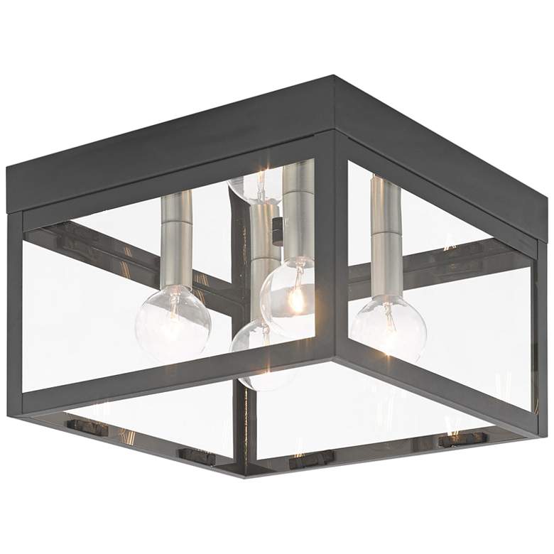 Image 1 Livex Nyack 10 1/2 inch Wide Scandinavian Gray Outdoor Ceiling Light