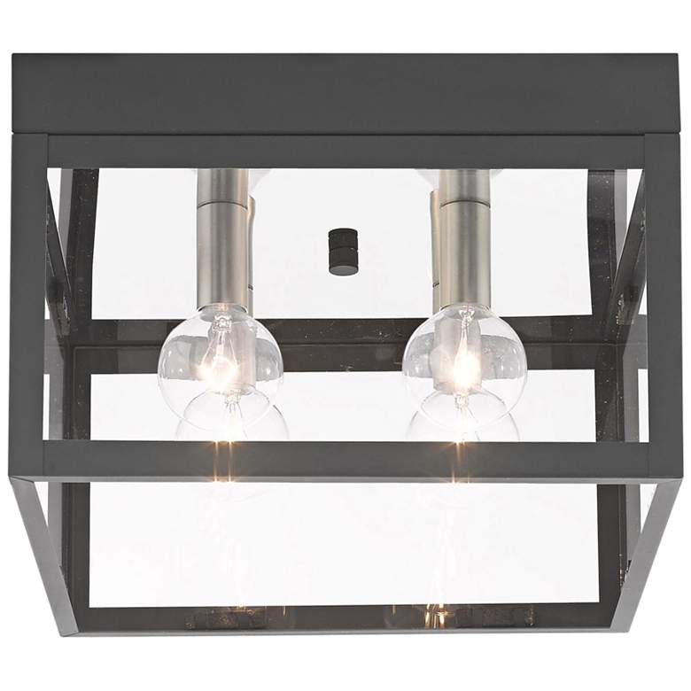 Image 2 Livex Nyack 10 1/2" Wide Scandinavian Gray Outdoor Ceiling Light more views