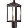 Livex Nyack 15 1/4" High Bronze and Brass Outdoor Post Light