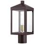 4_Livex Nyack 15 1/4" High Bronze and Brass Outdoor Post Light more views