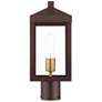 5_Livex Nyack 15 1/4" High Bronze and Brass Outdoor Post Light more views