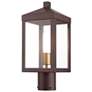 6_Livex Nyack 15 1/4" High Bronze and Brass Outdoor Post Light more views