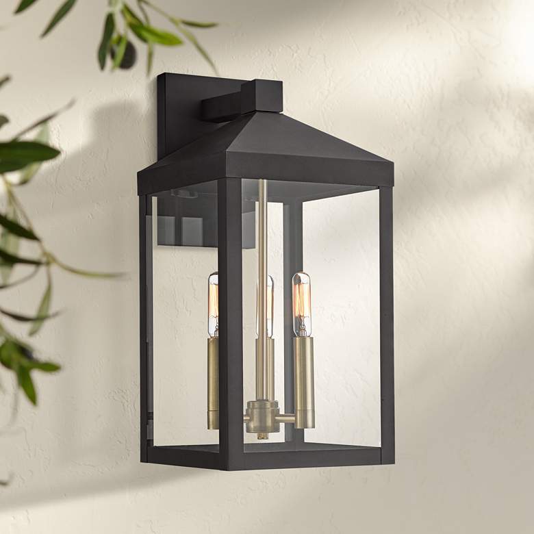 Image 1 Livex Nyack 17 1/2" High Bronze Outdoor Wall Light