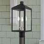 Livex Nyack 19.5" High Black Finish 3-Light Outdoor Lantern Post Light