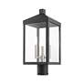 6_Livex Nyack 19.5" High Black Finish 3-Light Outdoor Lantern Post Light more views
