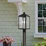 Livex Nyack 19.5" High Black Finish 3-Light Outdoor Lantern Post Light