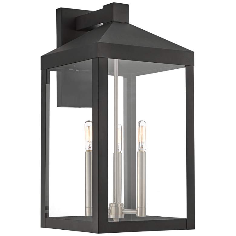 Image 2 Livex Nyack 21 3/4" High Black Outdoor Wall Light