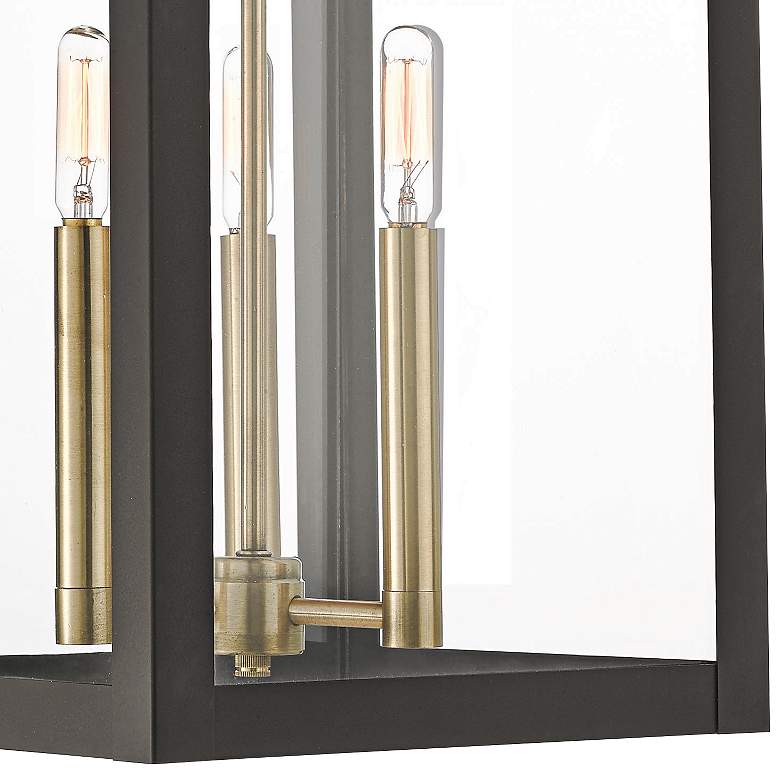 Image 3 Livex Nyack 21 3/4" High Bronze Clear Glass Lantern Outdoor Wall Light more views