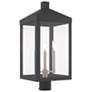 2_Livex Nyack 24"H Gray and Nickel 3-Light Outdoor Post Light