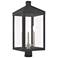 Livex Nyack 24"H Gray and Nickel 3-Light Outdoor Post Light