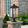 1_Livex Nyack 24"H Gray and Nickel 3-Light Outdoor Post Light