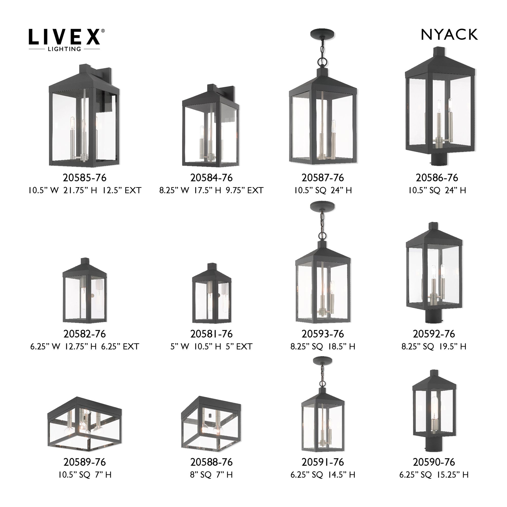 Image 3 Livex Nyack 24"H Gray and Nickel 3-Light Outdoor Post Light more views
