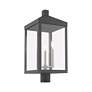 6_Livex Nyack 24"H Gray and Nickel 3-Light Outdoor Post Light more views