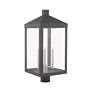 7_Livex Nyack 24"H Gray and Nickel 3-Light Outdoor Post Light more views