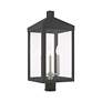 Livex Nyack 24"H Gray and Nickel 3-Light Outdoor Post Light