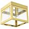 Livex Nyack 8" Wide Satin Brass Outdoor Ceiling Light