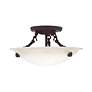 4_Livex Oasis 12" Wide Bronze with Honey Alabaster Glass Ceiling Light more views