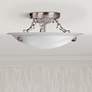 1_Livex Oasis 12" Wide Brushed Nickel Alabaster Bowl Ceiling Light