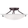 2_Livex Oasis 16" Wide Bronze and Alabaster Bowl Ceiling Light