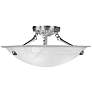 2_Livex Oasis 16" Wide Brushed Nickel and Alabaster Bowl Ceiling Light