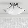 1_Livex Oasis 16" Wide Brushed Nickel and Alabaster Bowl Ceiling Light