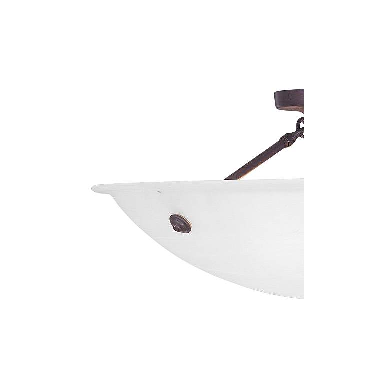 Image 4 Livex Oasis 20" Wide Bronze Steel Alabaster Glass Ceiling Light more views